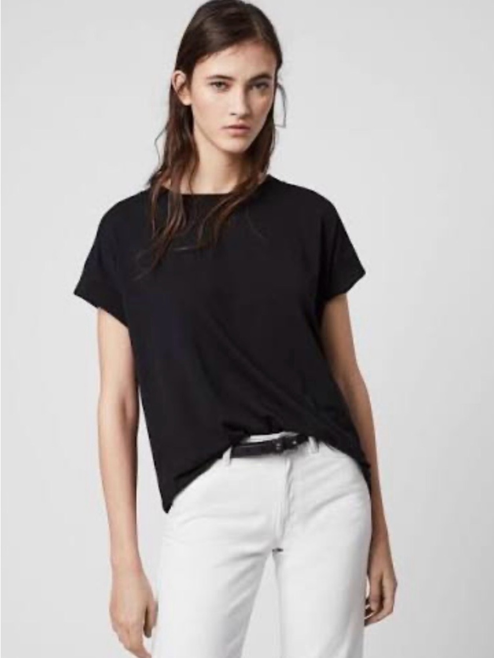AllSaints Black Short Sleeve Crewneck Tee